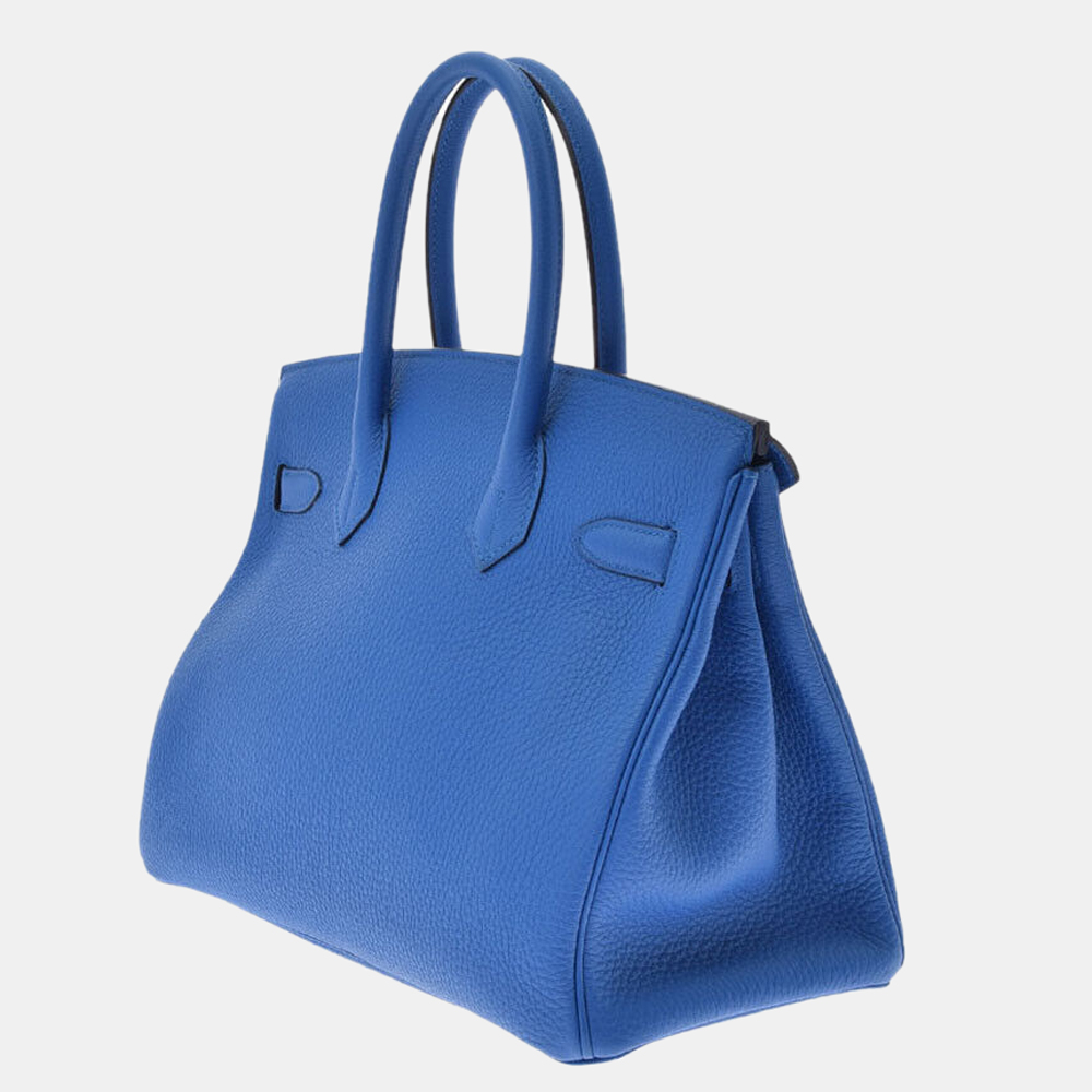 

Hermes Blue Veau Crispe Togo Leather Palladium Hardware Birkin 30 Bag