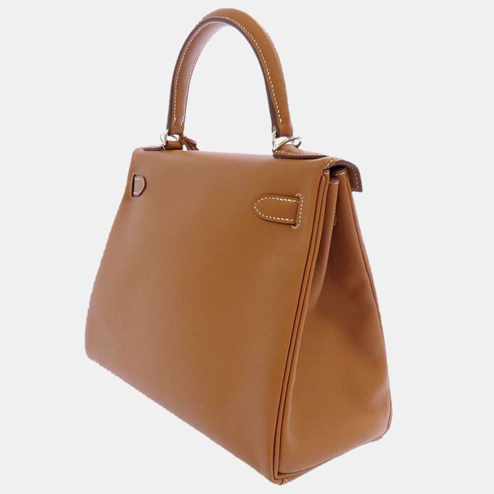 

Hermes Gold Evercolor Verso Palladium Hardware Kelly Retourne 28 Bag