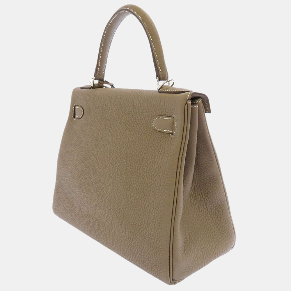 

Hermes Grey Togo Leather Palladium Hardware Kelly Retourne 28 Bag