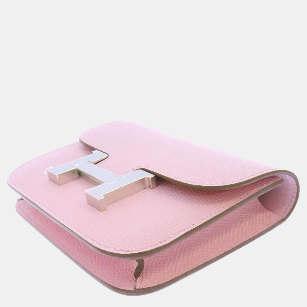 

Hermes Pink Epsom Leather Constance Slim Wallet