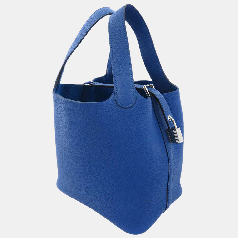 

Hermes Blue Taurillon Maurice Leather Picotin Lock PM Tote Bag