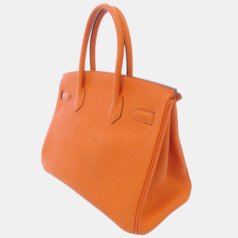 

Hermes Orange Togo Leather Palladium Hardware Birkin 30 Bag