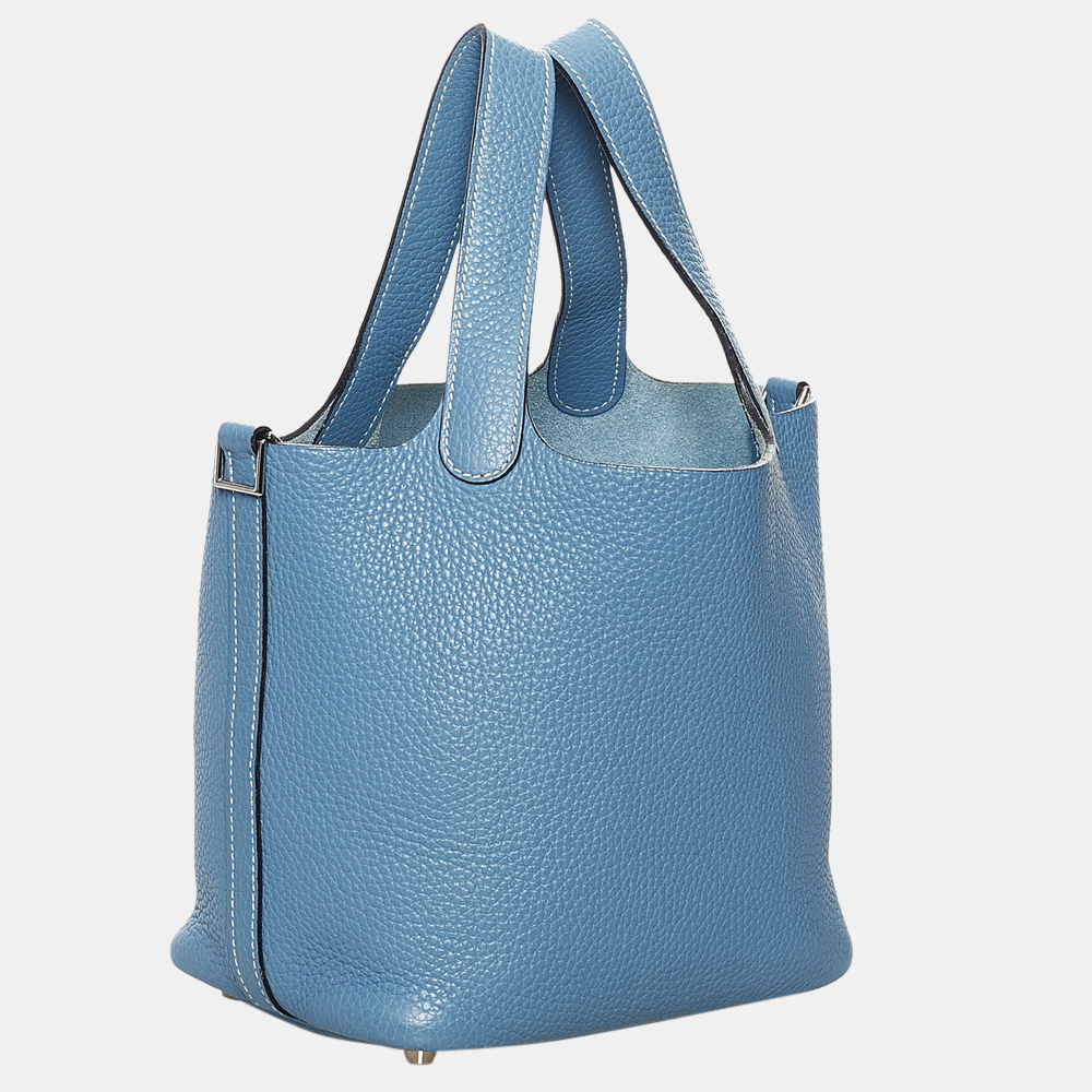 

Hermes Blue Clemence Picotin 26