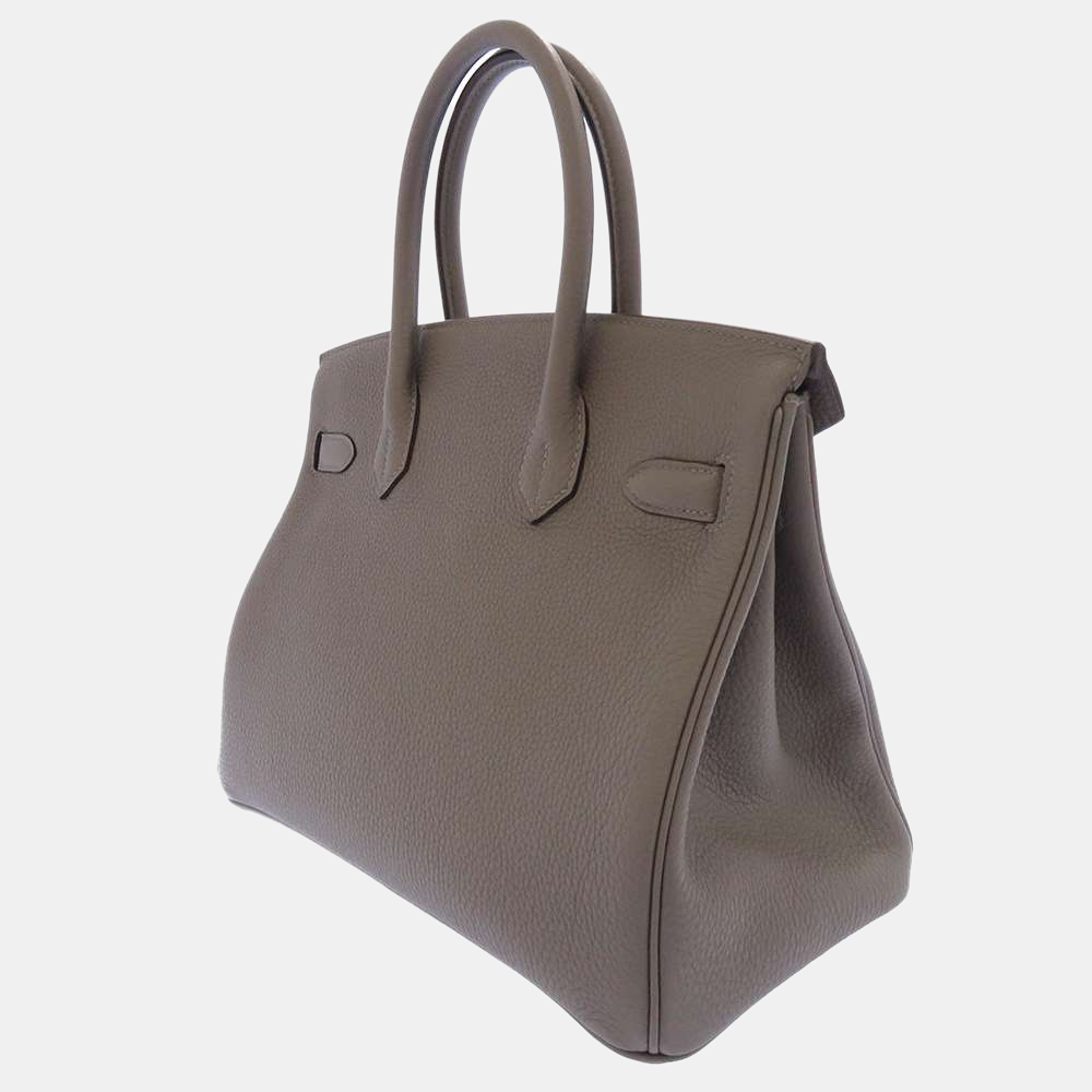 

Hermes Grey Taurillon Clemence Leather Palladium Hardware Birkin 30 Bag