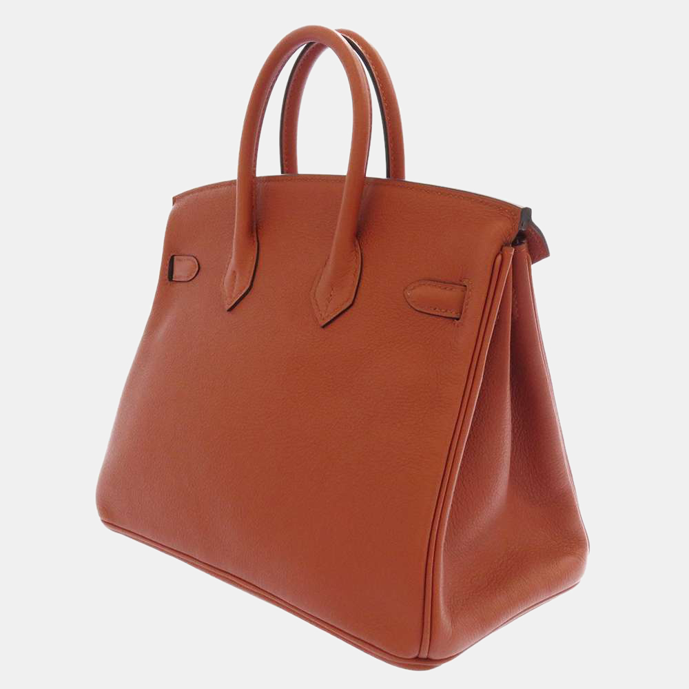 

Hermes Brown Verso Taurillon Novillo Palladium Hardware Birkin 25 Bag