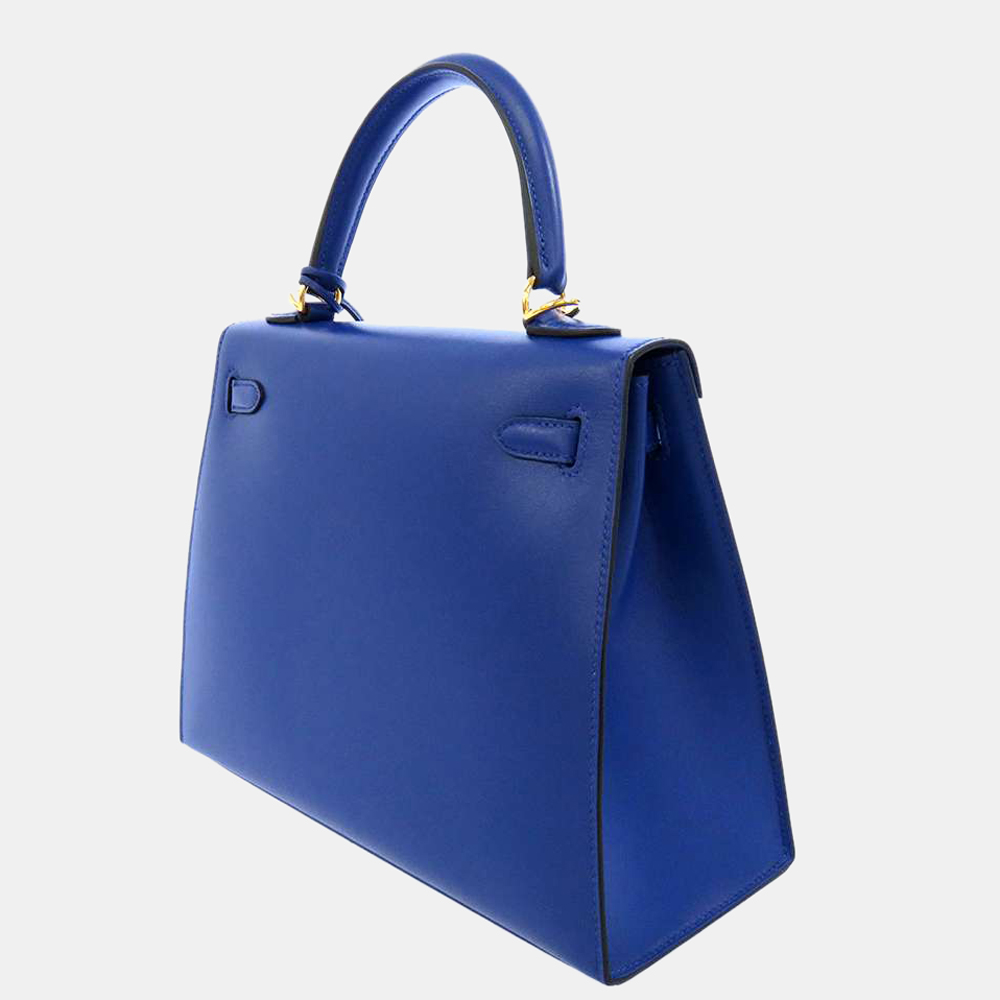 

Hermes Blue Tadelakt Leather Gold Hardware Kelly 25 Bag