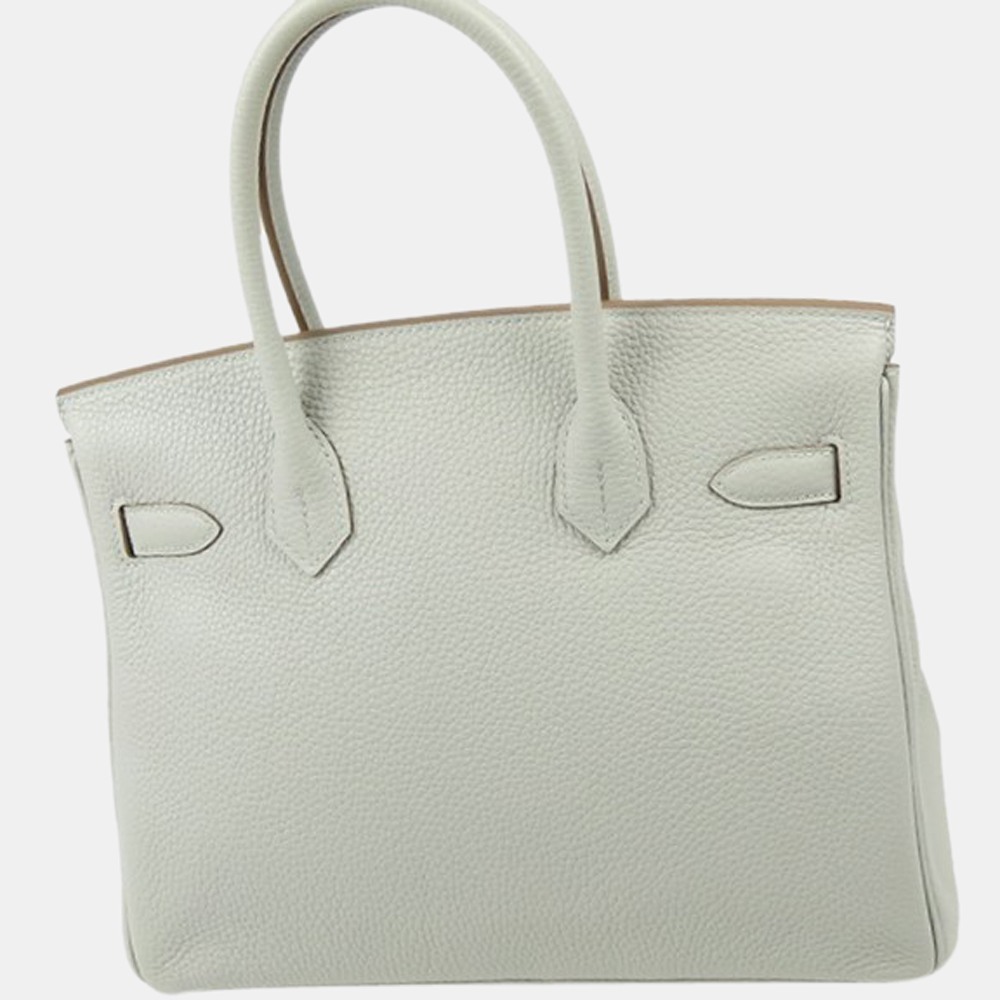 

Hermes Gris Pearl Taurillon Clemence Birkin 30, Grey