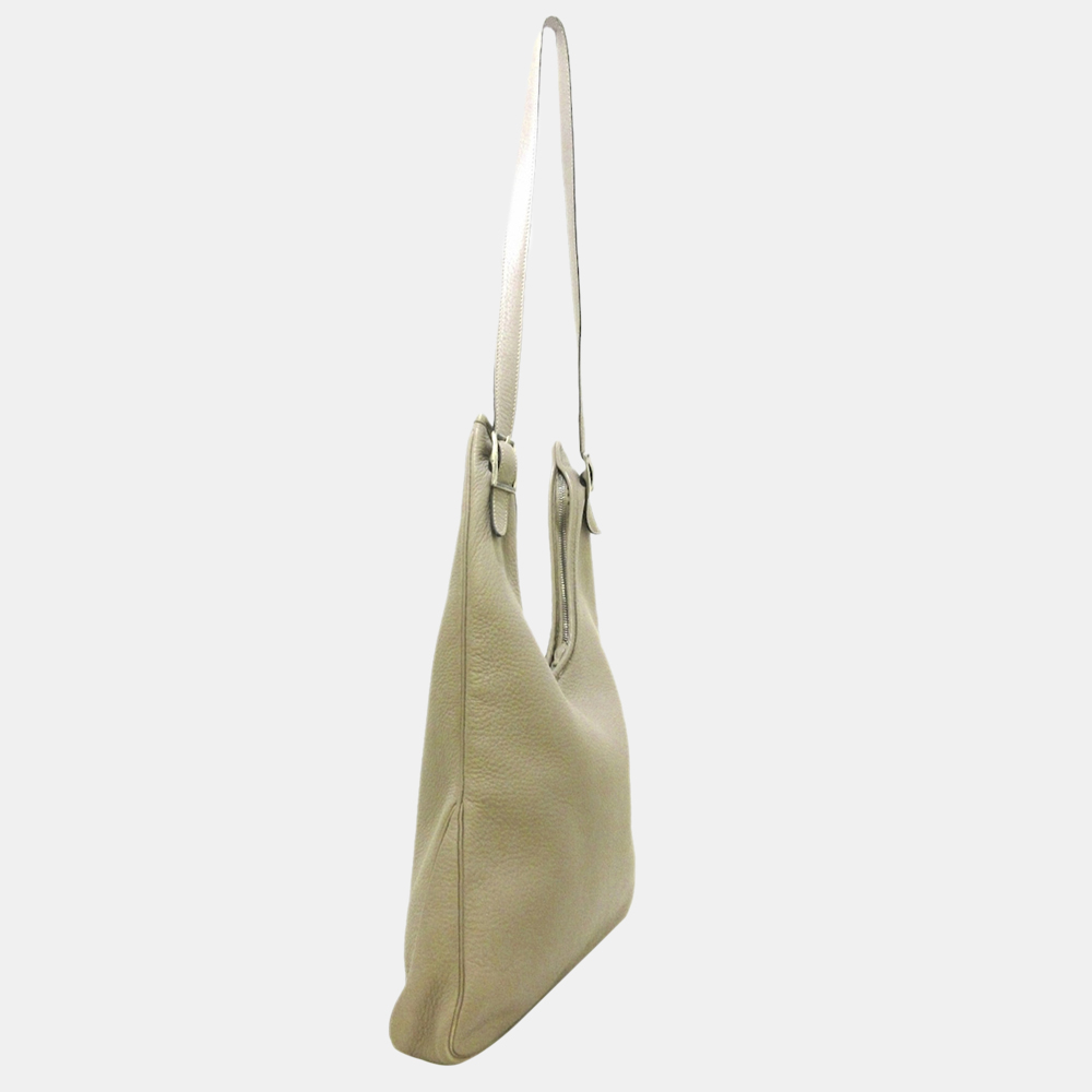 

Hermes Grey Taurillon Clemence Massai Shoulder Bag