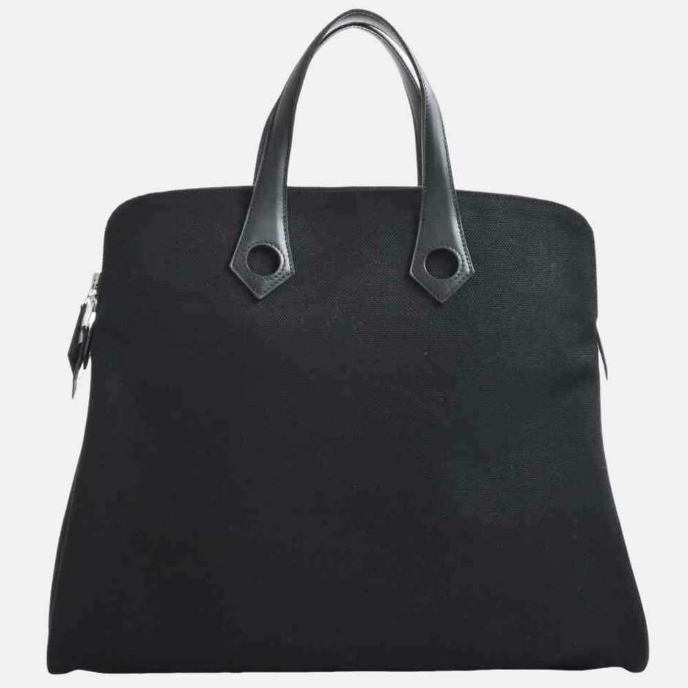 

Hermes Canvas Sacquibou MM Tote Bag Black