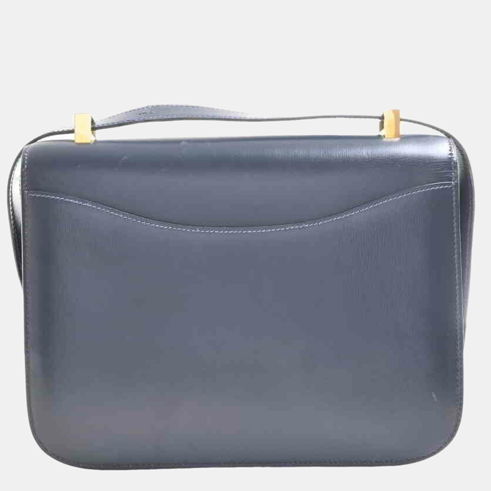 

Hermes box calf Constance 23 shoulder bag navy, Navy blue