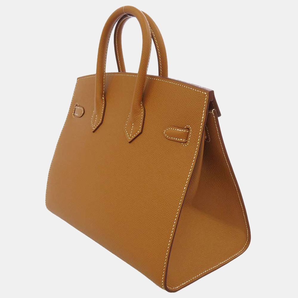 

Hermes Gold Epsom Leather Palladium Hardware Birkin 25 Sellier Bag