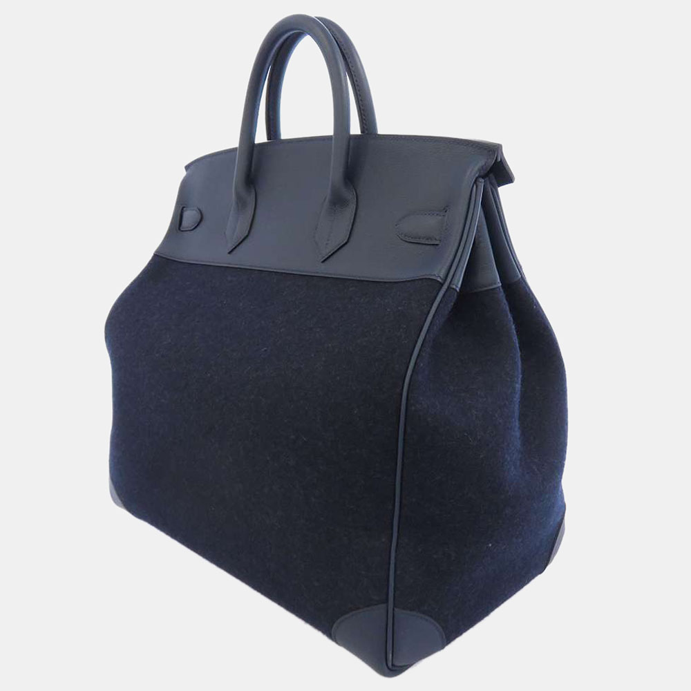 

Hermes Blue Togo Leather Felt Palladium Hardware HAC Birkin 40 Bag