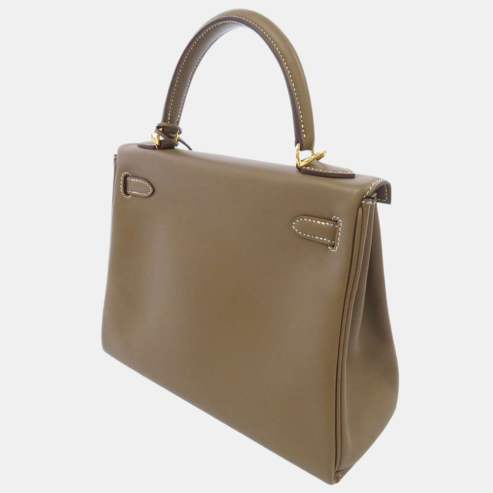 

Hermes Grey Swift Leather Gold Hardware Kelly 25 Bag