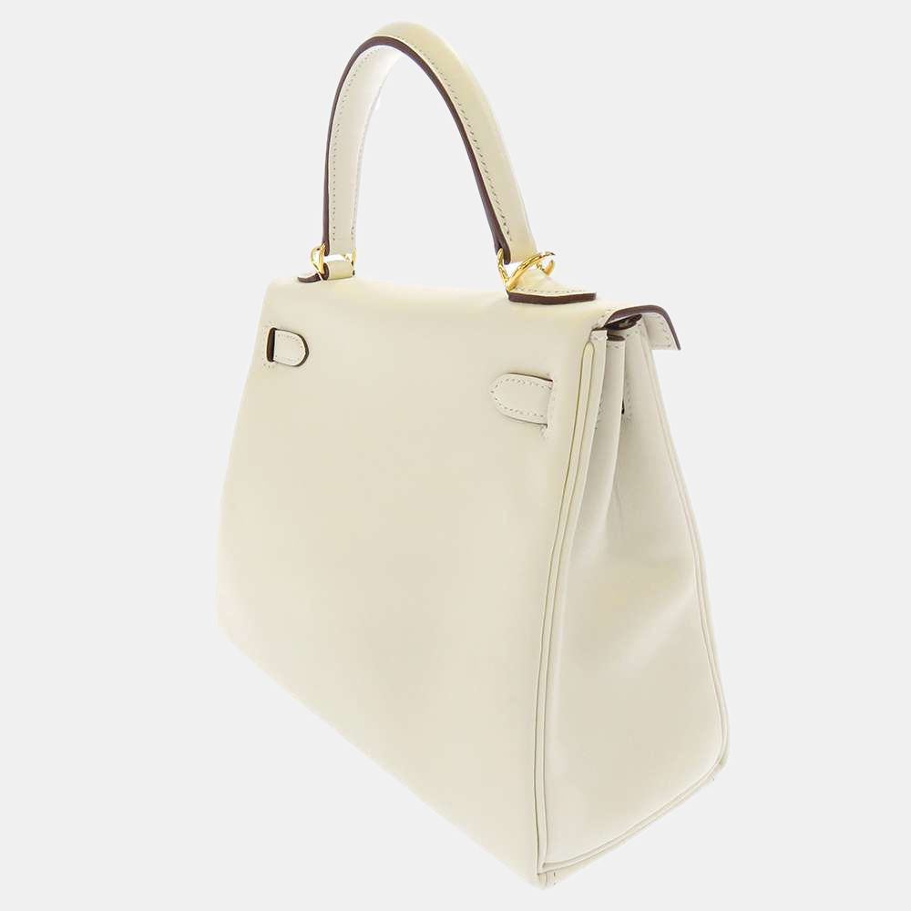 

Hermes Cream Swift Leather Gold Hardware Kelly 25 Bag