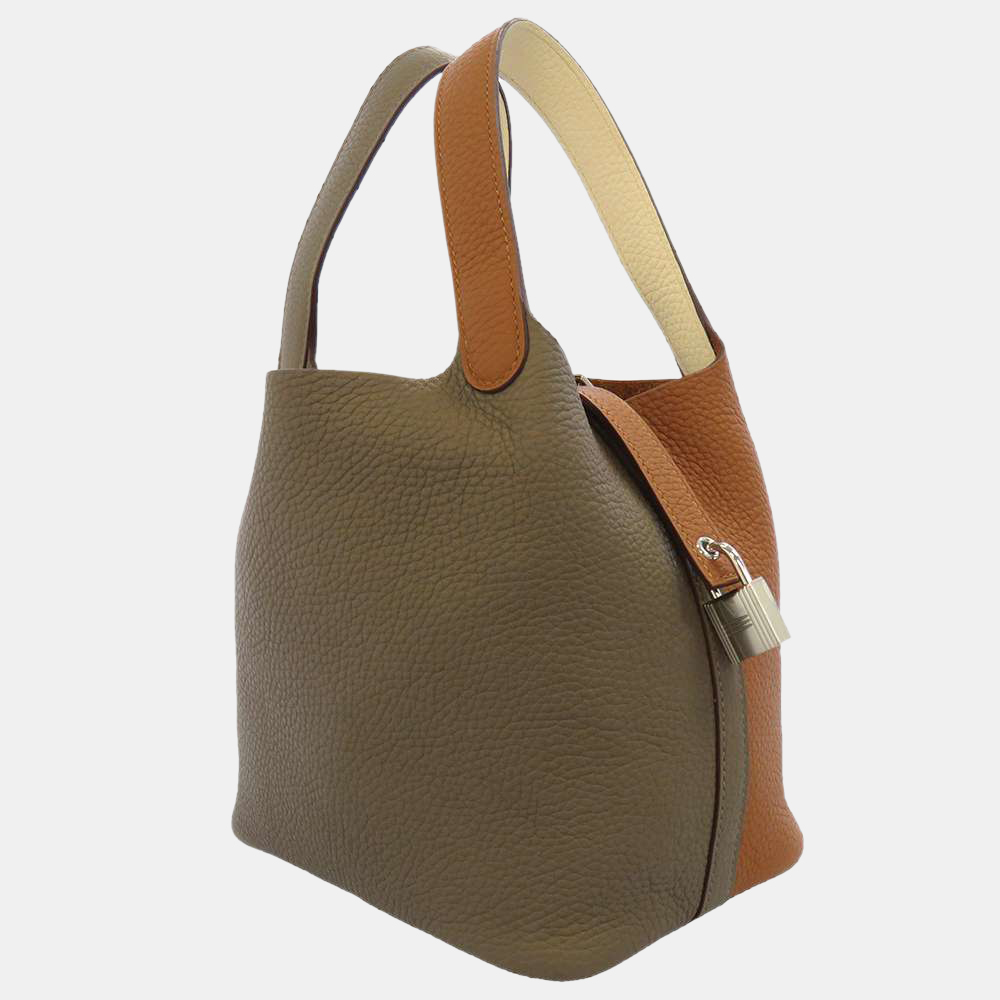 

Hermes Multi Taurillon Clemence Leather Casaque 2 Picotin Lock PM Tote Bag, Multicolor