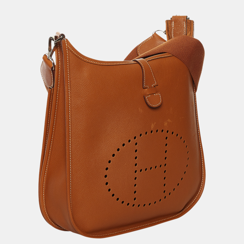 

Hermes Brown Leather Evelyne II PM