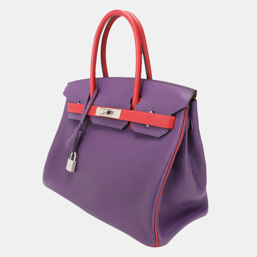 

Hermes HSS Anemone & Rouge Casaque ClÃ©mence Birkin 30 BPHW, Purple