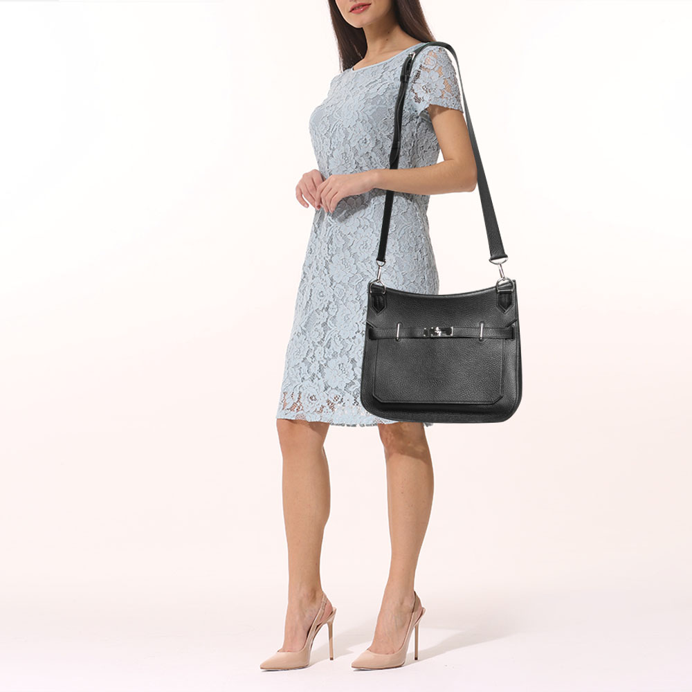 

Hermes Black Togo Leather Palladium Plated Jypsiere 34 Bag