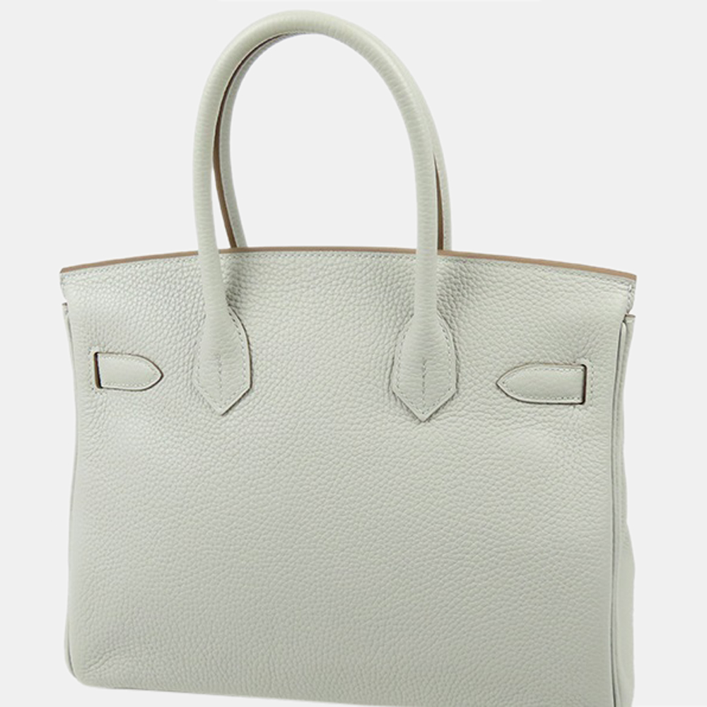 

Hermes Gris Pearl Taurillon Clemence Birkin 30, Grey