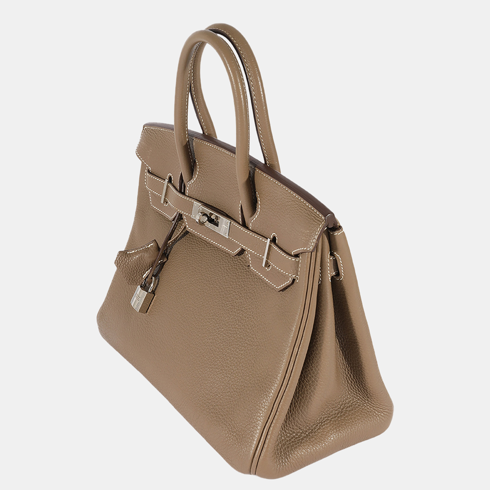 

Hermes Etoupe Clemence Birkin 30 PHW, Grey