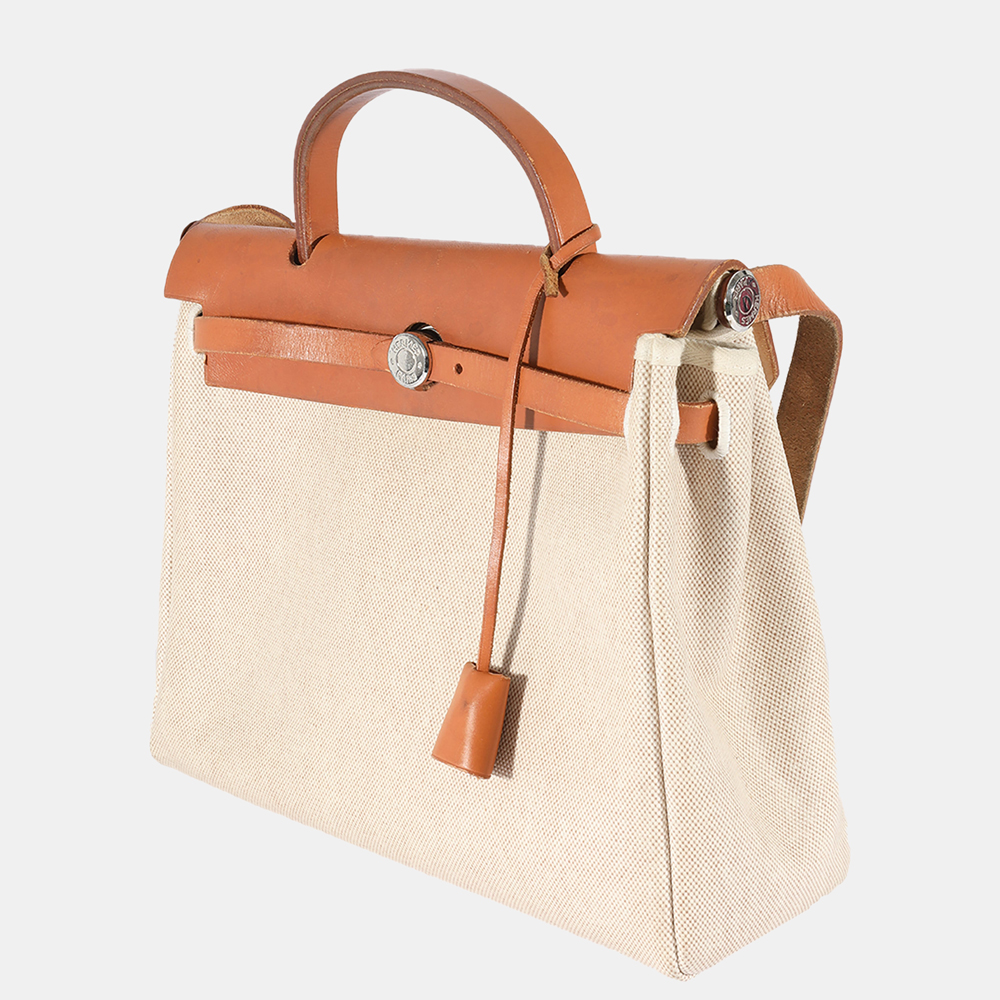 

Hermes Natural Toile Herbag 31 PHW, Beige