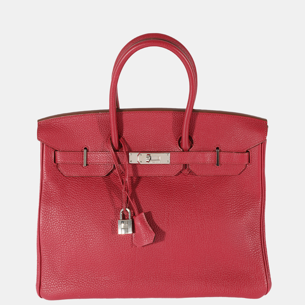 

Hermes Rubis Togo Birkin 35 PHW, Red