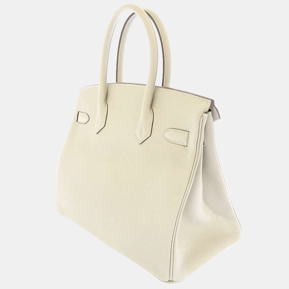 

Hermes White Togo Leather Palladium Hardware Birkin 30 Bag