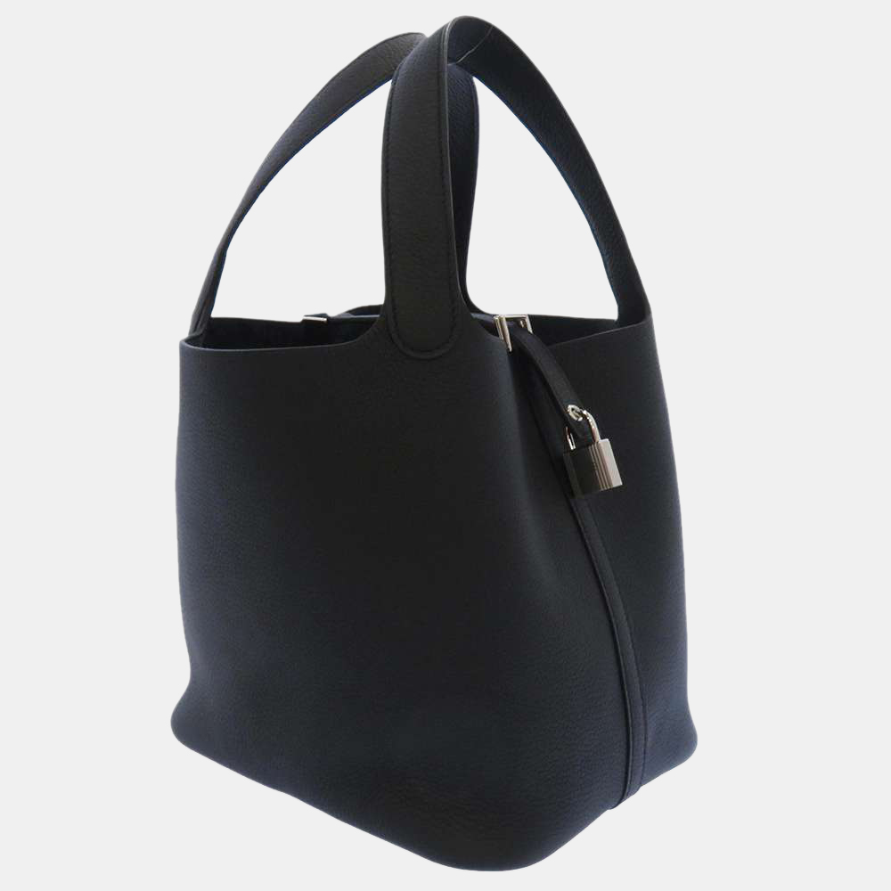 

Hermes Black Taurillon Maurice Leather Picotin Lock MM Tote Bag