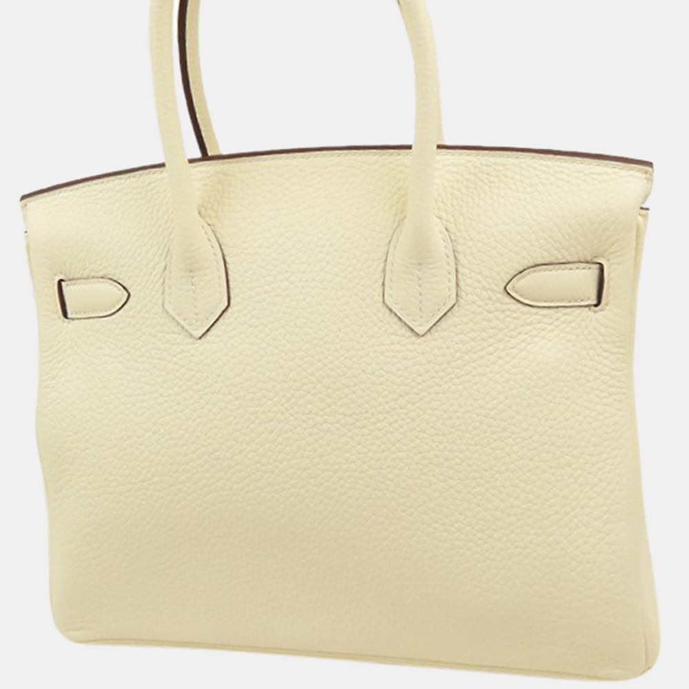 

Hermes Taurillon Clemence Birkin 30 Nata/Silver Z(2021), Cream