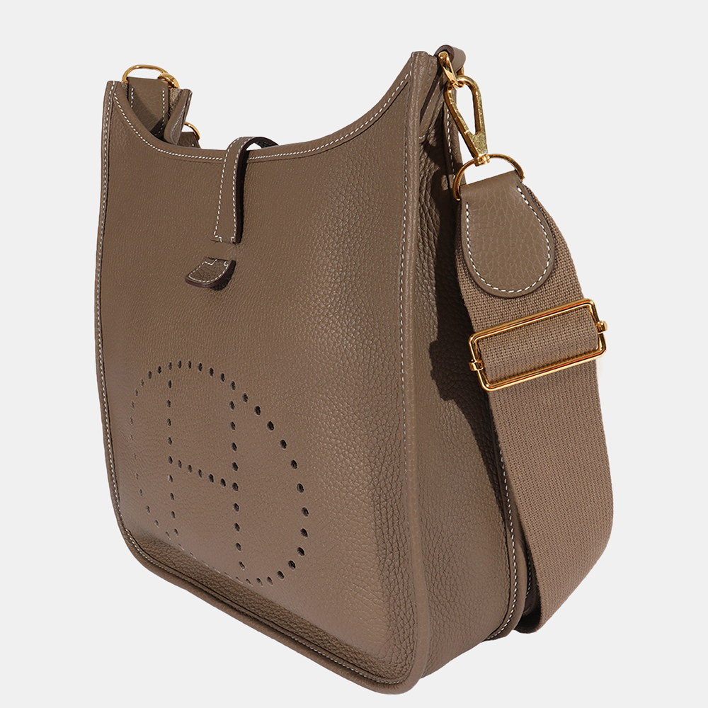 

Hermes Clemence Etoupe Evelyne II PM GHW, Brown
