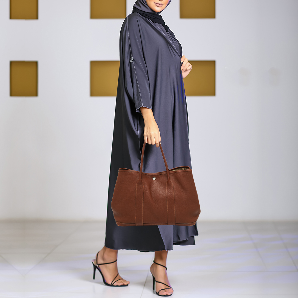 

Hermes Gold Negonda Leather Garden Party 36 Bag, Brown