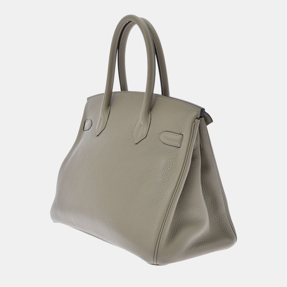 

Hermes Green Taurillon Clemence Leather Palladium Hardware Birkin 30 Bag