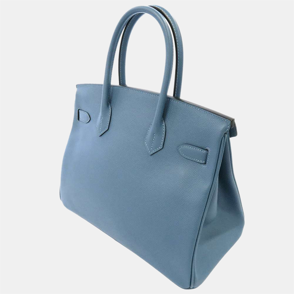 

Hermes Blue Epsom Leather Gold Hardware Birkin 30 Bag