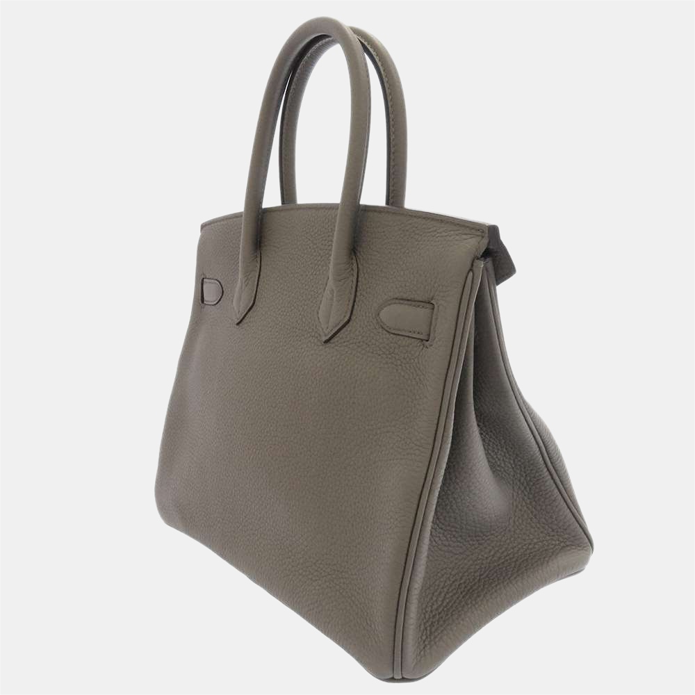 

Hermes Grey Taurillon Clemence Leather Palladium Hardware Birkin 30 Bag
