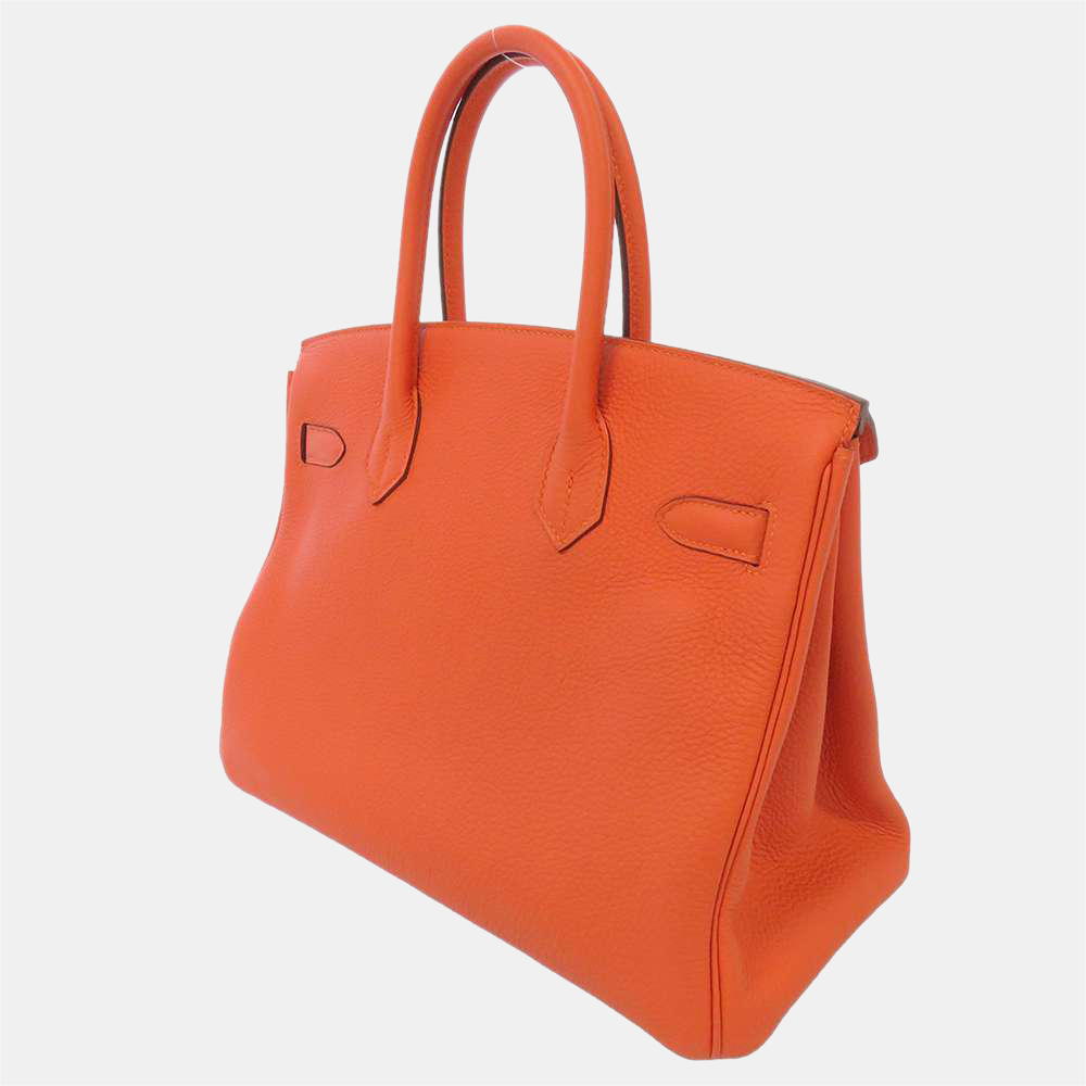 

Hermes Orange Togo Leather Palladium Hardware Birkin 30 Bag