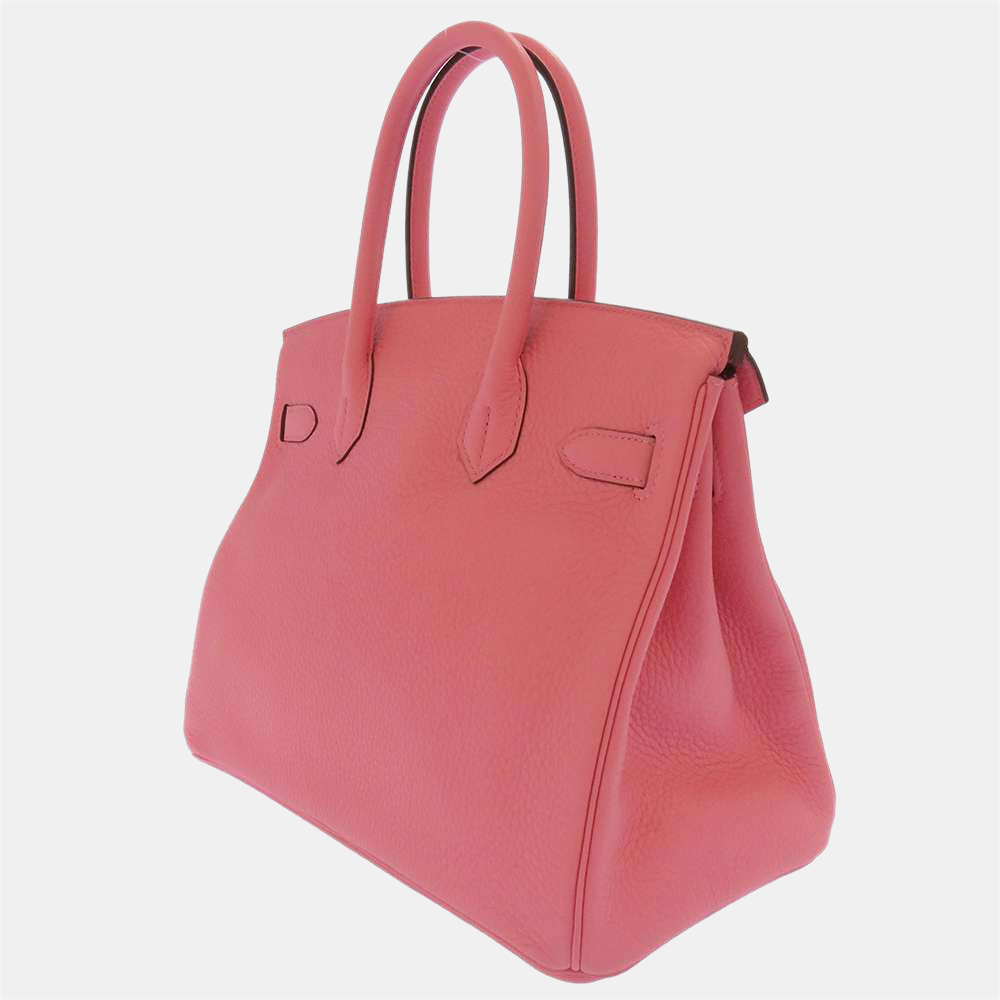 

Hermes Pink Taurillon Clemence Leather Palladium Hardware Birkin 30 Bag