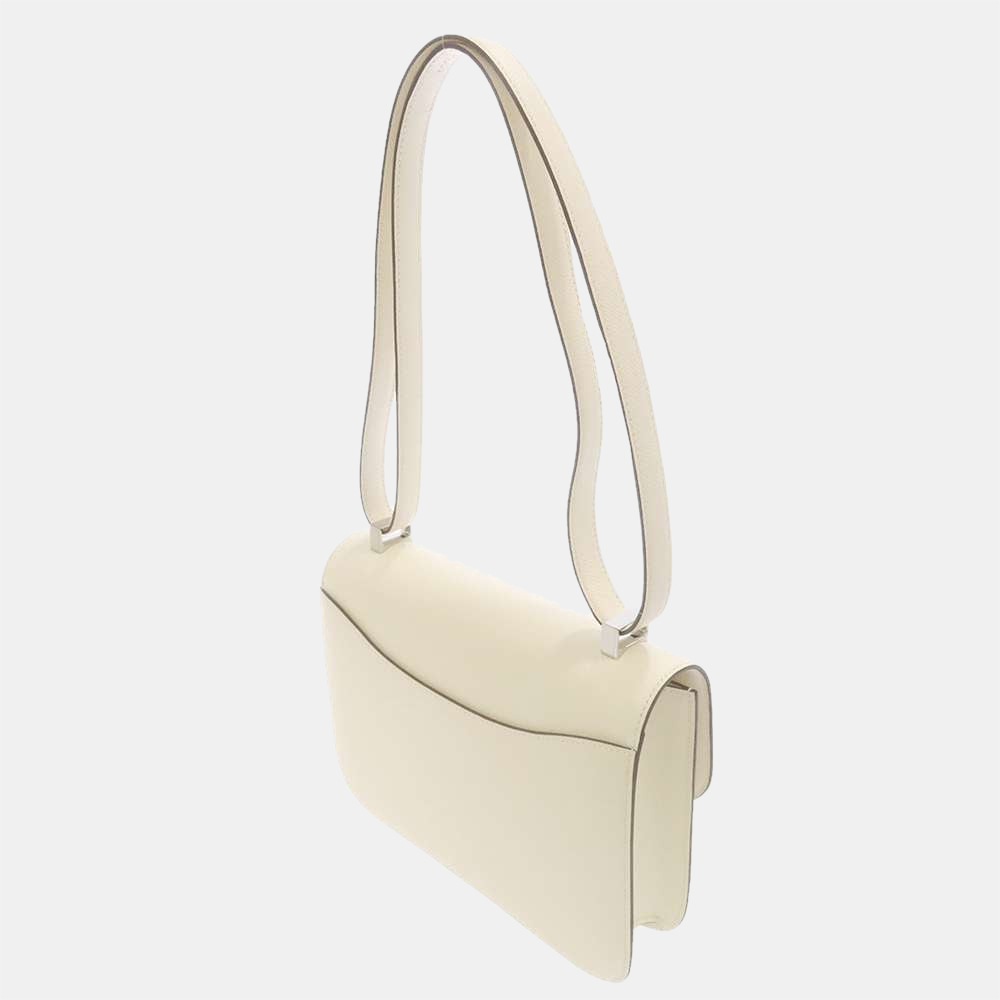 

Hermes White Epsom Leather Constance III 24 Shoulder Bag