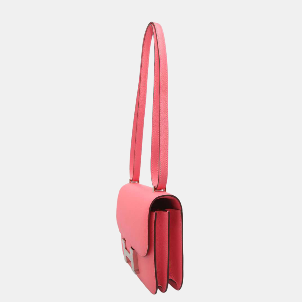

Hermes Pink Leather Evercolor MIni Constance III Shoulder Bag