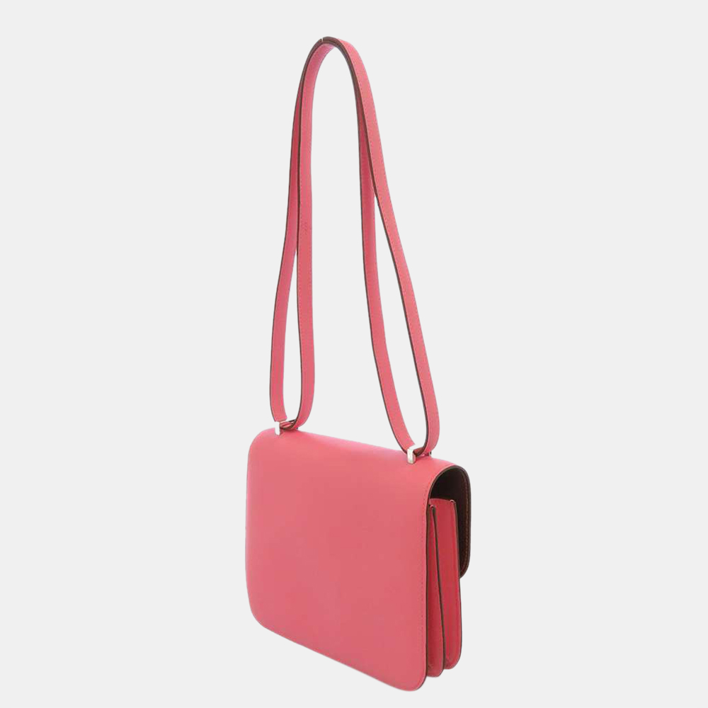 

Hermes Pink Leather Evercolor MIni Constance III Shoulder Bag