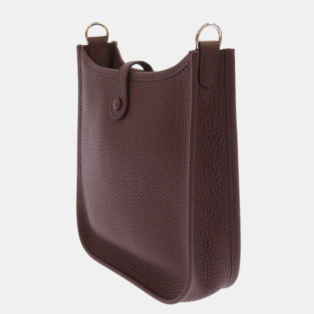 

Hermes Brown Taurillon Clemence Leather Evelyne TPM Shoulder Bag