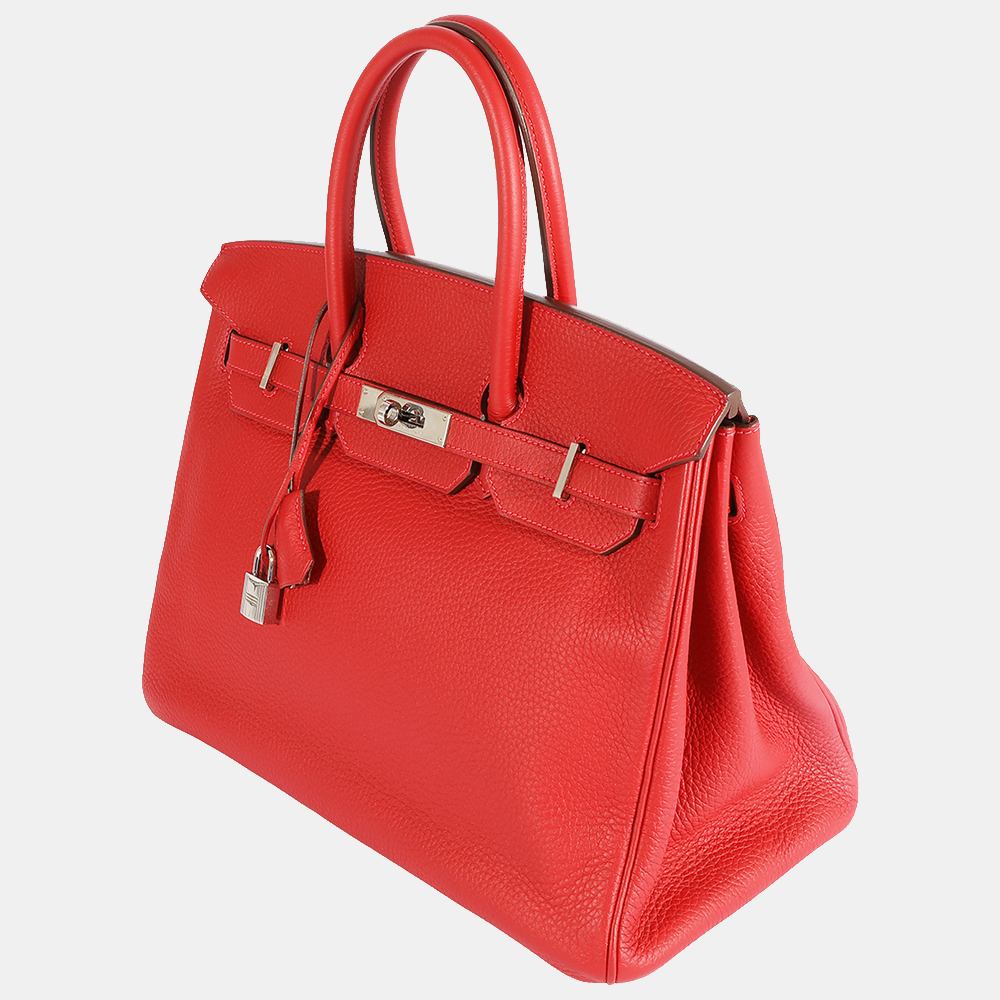 

Hermes Rouge Casaque Togo Birkin 35 PHW, Red