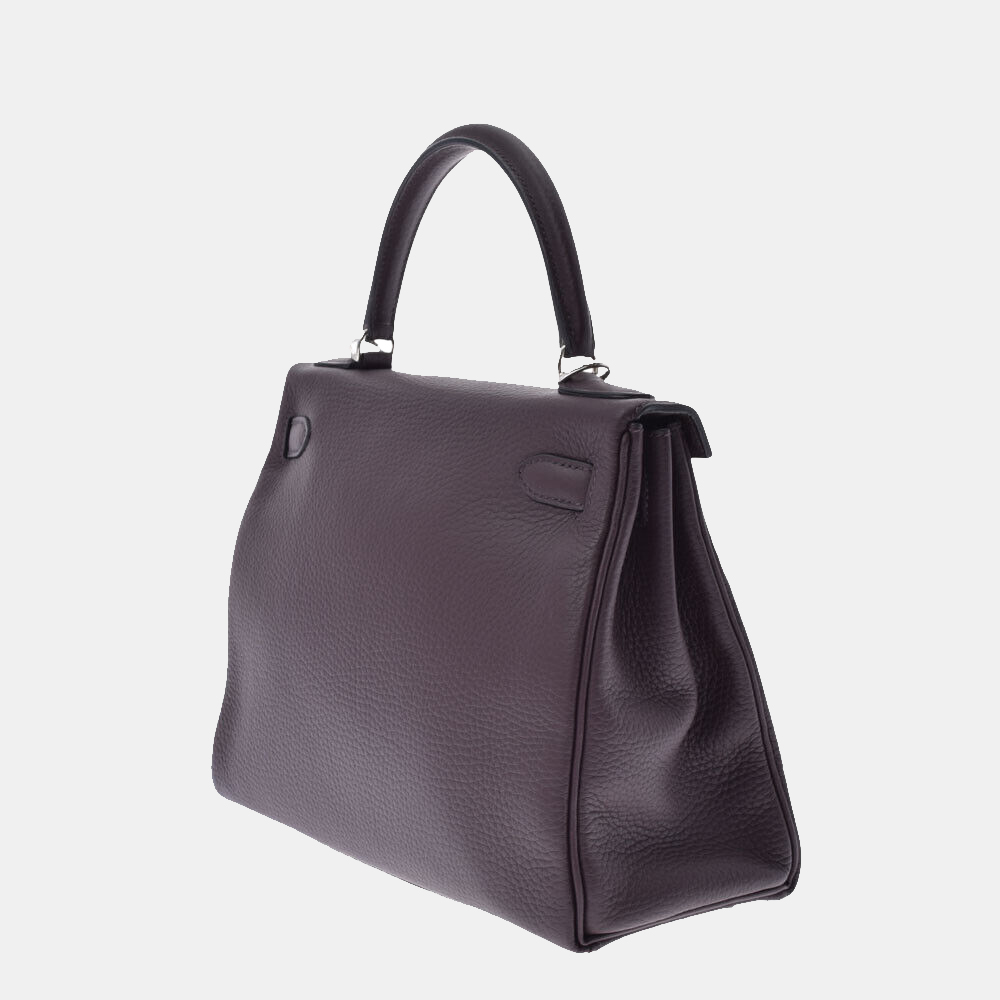 

Hermes Red Taurillon Clemence Leather Palladium Hardware Kelly 28 Bag