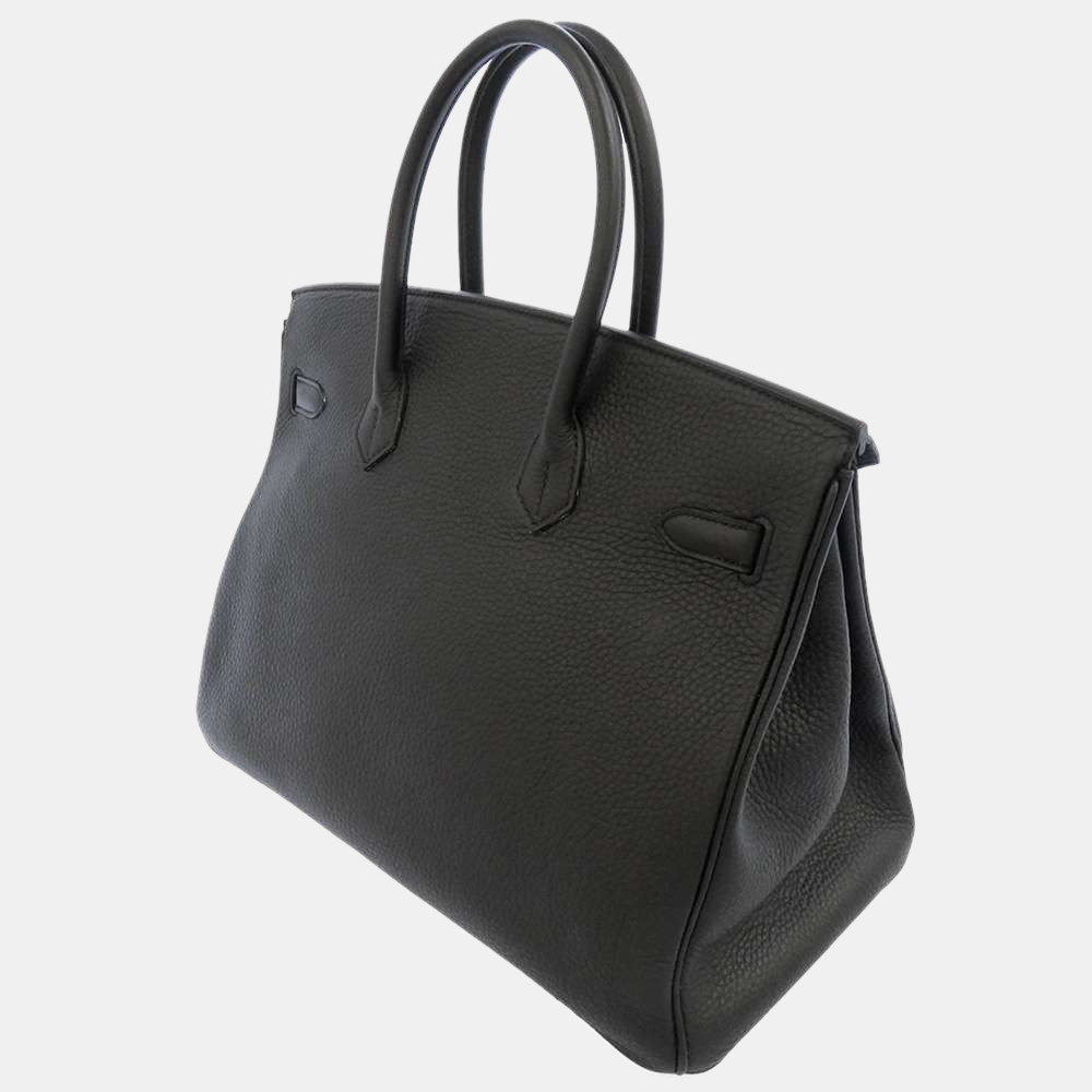 

Hermes Black Taurillon Clemence Leather Palladium Hardware Birkin 35 Bag