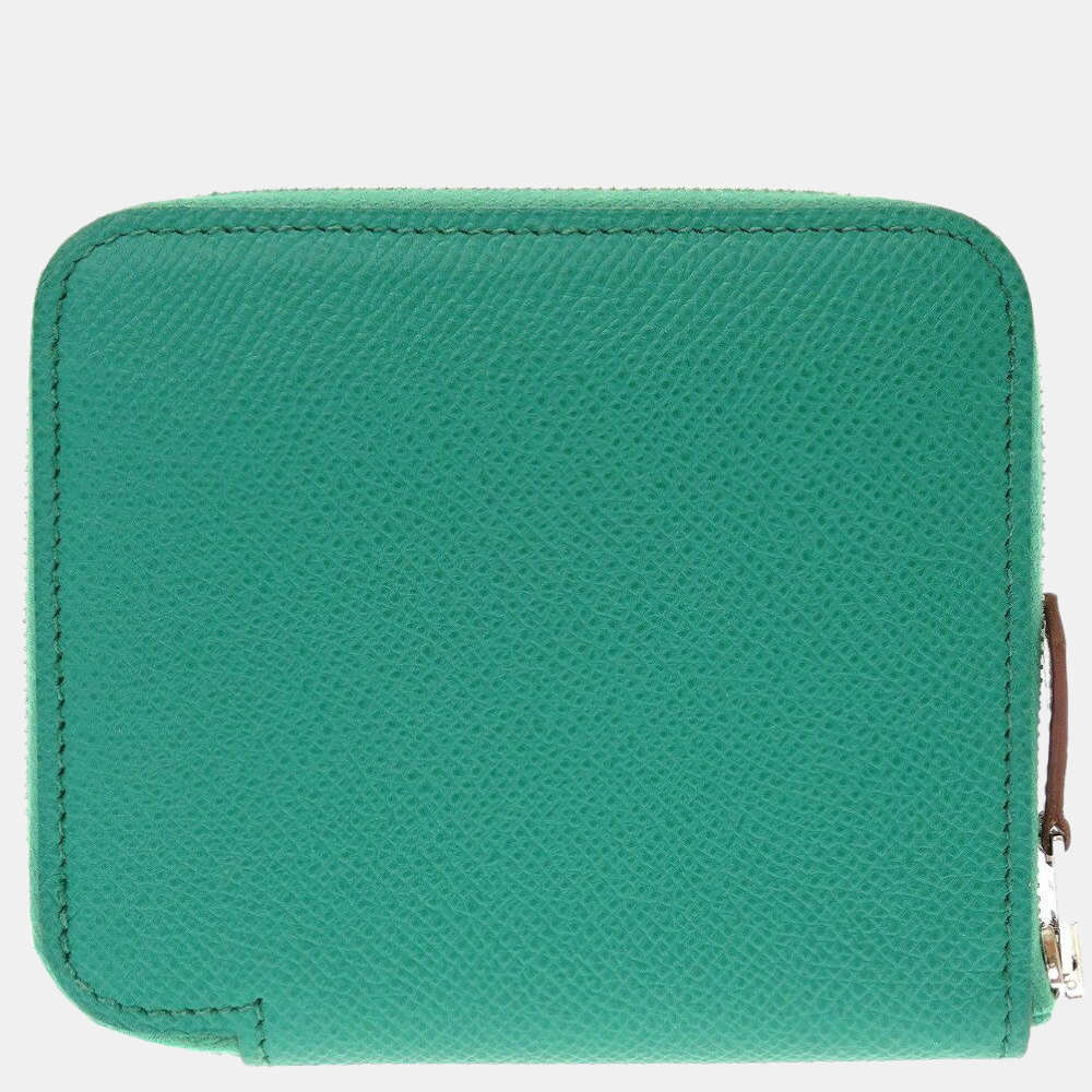 

Hermes Azap Silk In Z Engraved () Epson Veil Jade Green Round Wallet