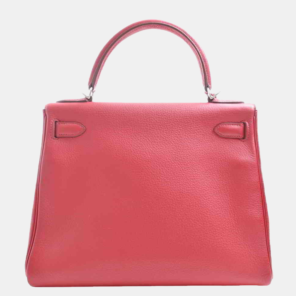 

Hermes Taurillon Clemence Kelly handbag red, Pink