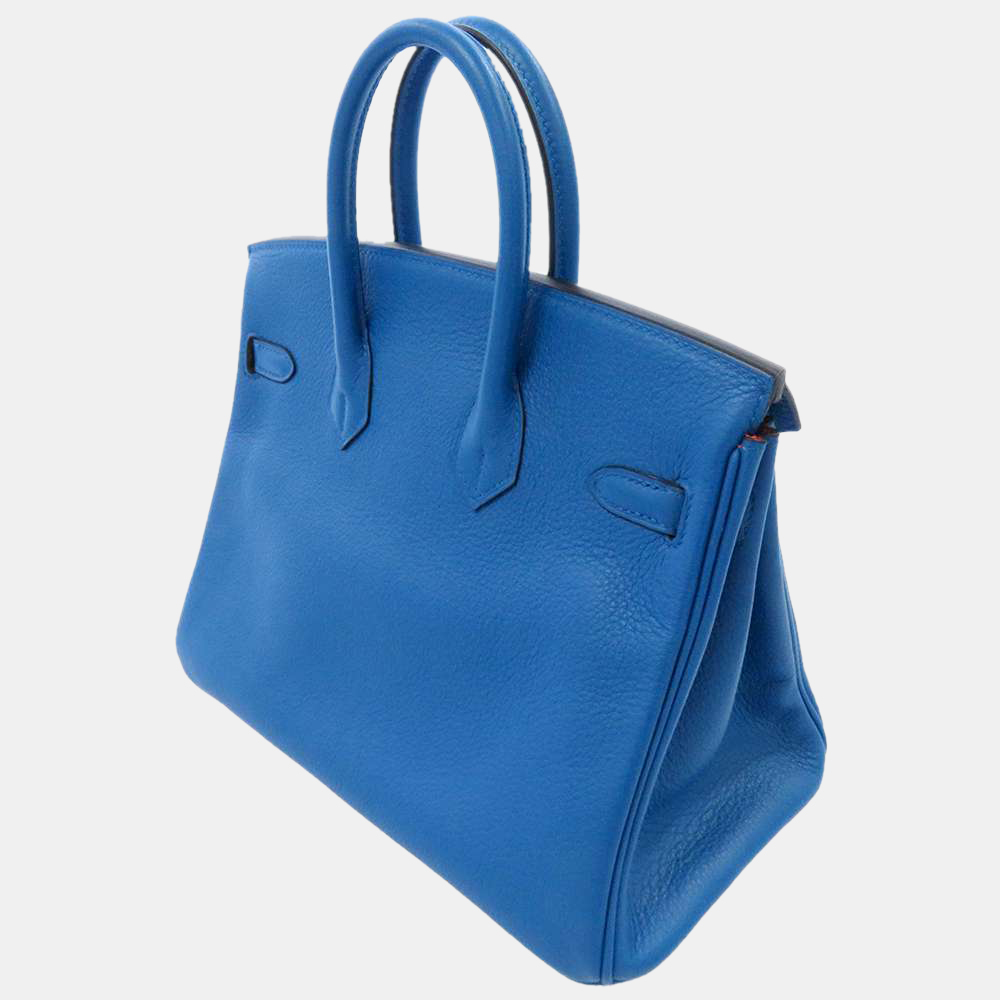 

Hermes Blue Taurillon Novillo Leather Palladium Hardware Birkin 25 Bag