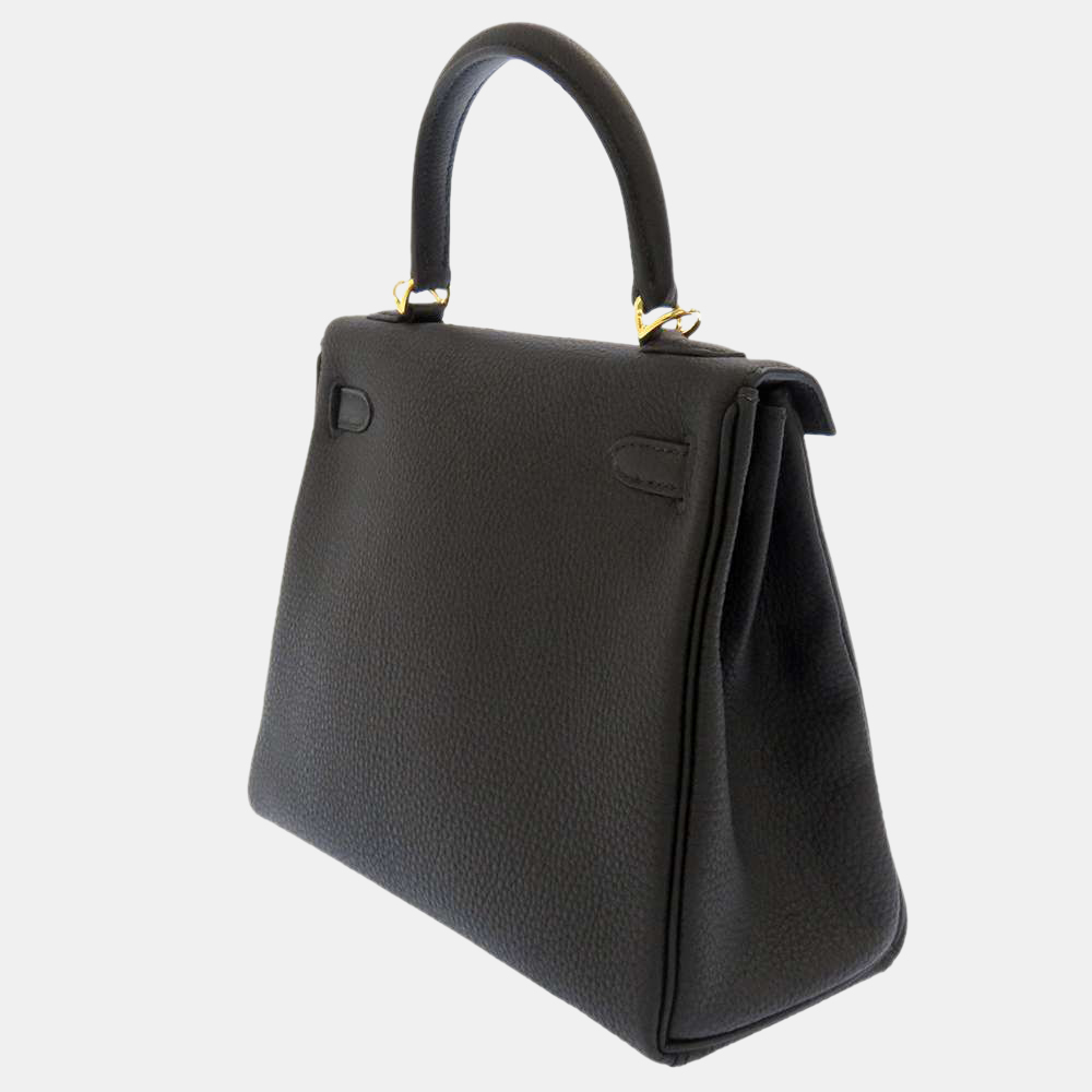 

Hermes Black Togo Leather Gold Hardware Kelly 25 Retourne Bag