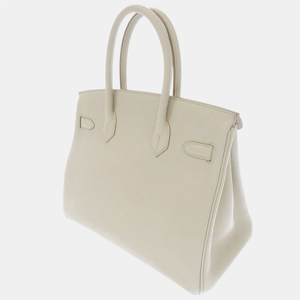 

Hermes White Togo Leather Gold Hardware Birkin 30 Bag