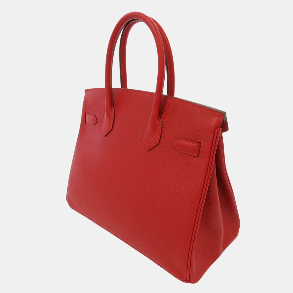 

Hermes Red Epsom Leather Gold Hardware Birkin 30 Bag