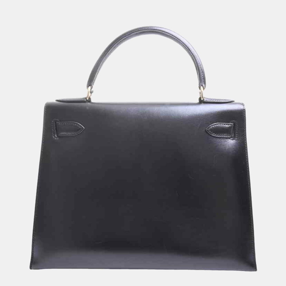 

Hermes box calf Kelly 28 handbag black